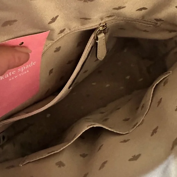 Kate Spade Tan and Black Backpack with Saffiano Texture - Picture 3 of 5